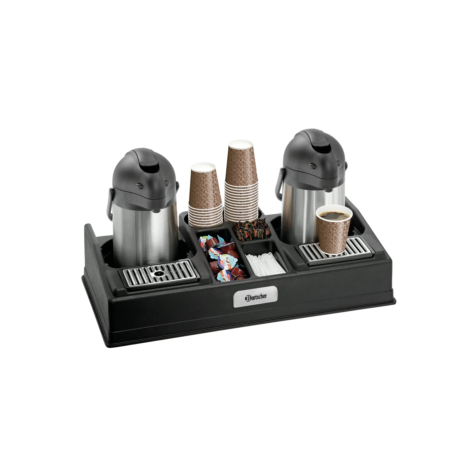 Bartscher 190154 Kaffeestation 2190 Ansicht Komplett, mit Zubehör, Kaffeemaschinen-Set, Kaffeeautomat, Kaffeezubereitungs-Station, Kaffee-Station, Kühl-?