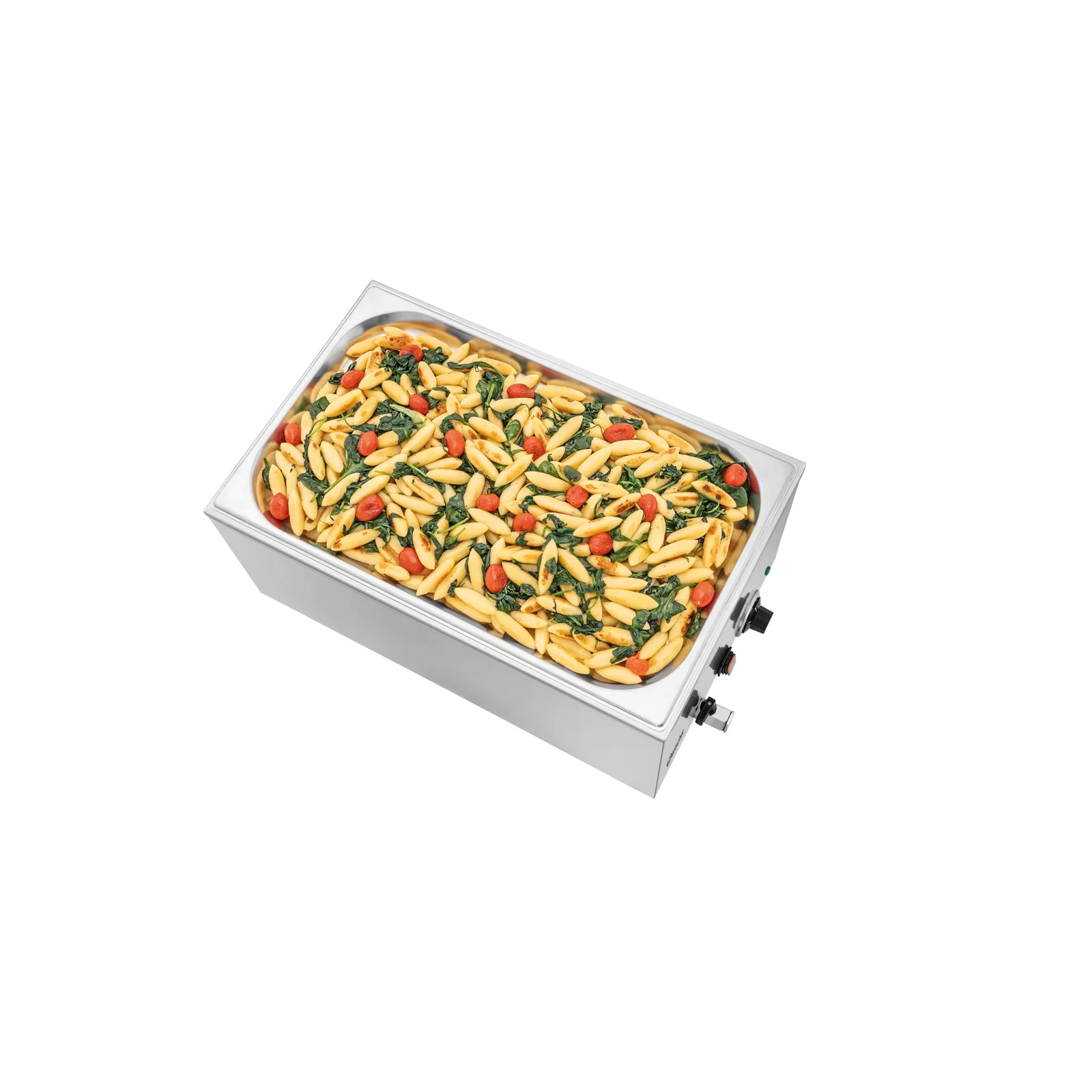 Bartscher 200240 Bain Marie 1/1 GN 150mm mit Hahn Ansicht Komplett, von oben, mit Essen