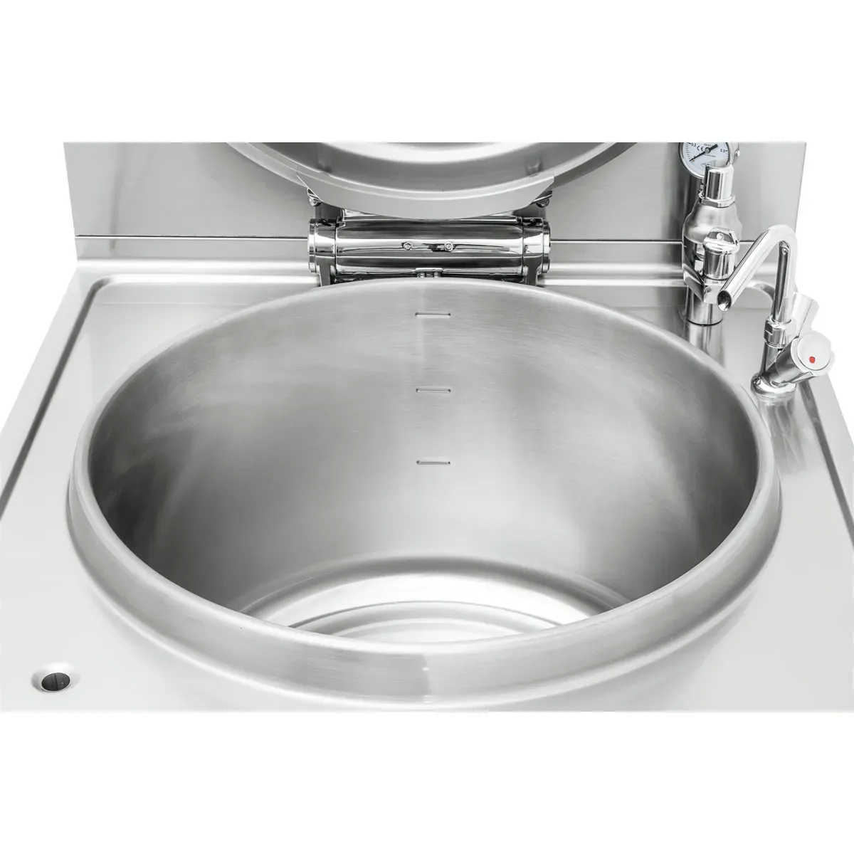 Bartscher 2800081 Kochkessel G480L Nahansicht offener Deckel