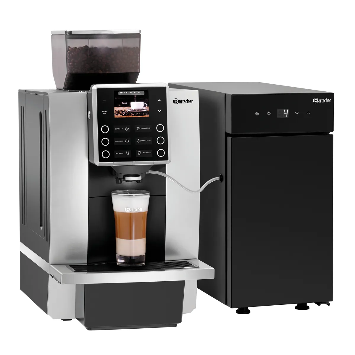Bartscher 190052 Kaffeevollautomat mit Milchkuehlschrank