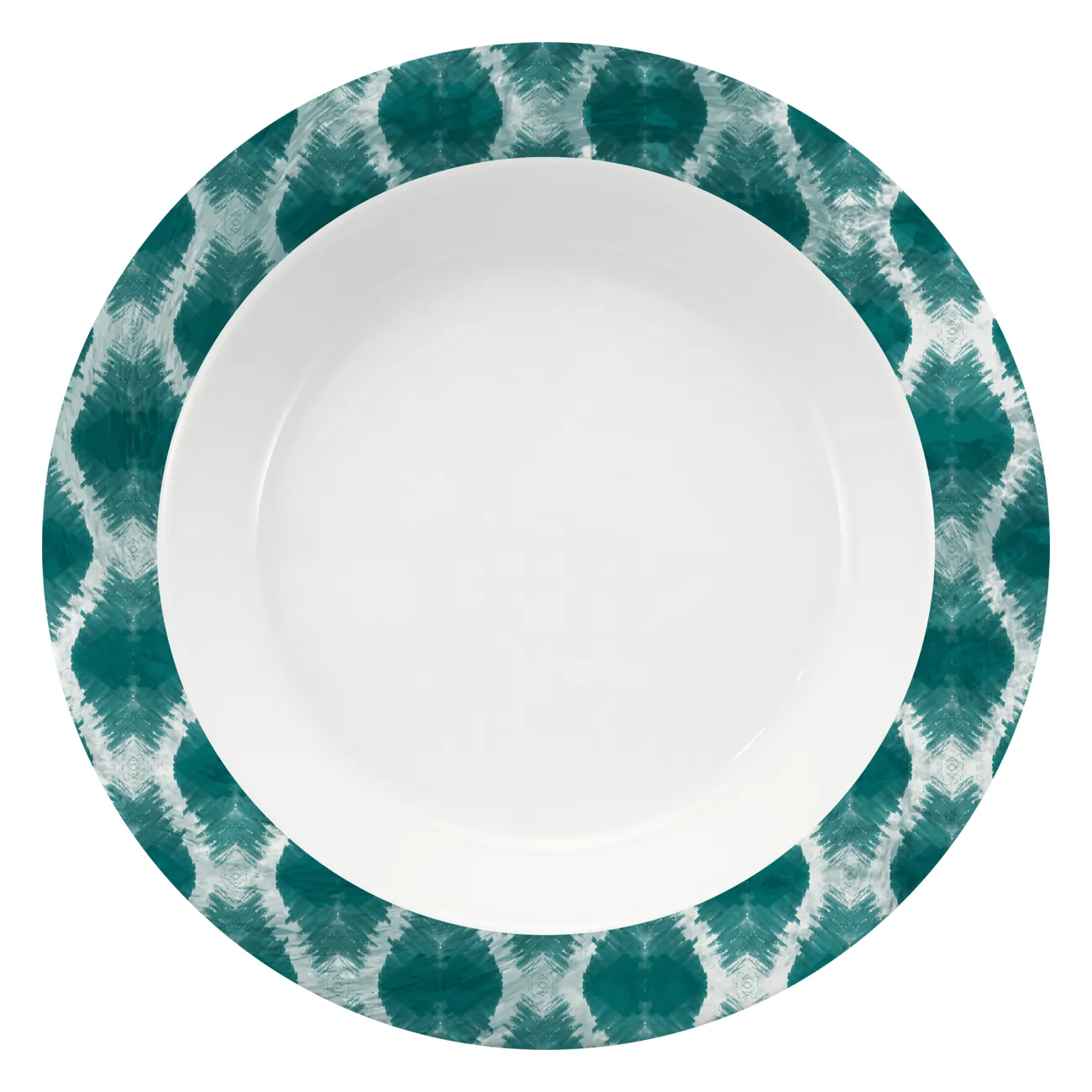 Bauscher Care Dimension Invita Spezialteller tief rund Fahne Calmera Dekor Petrol blue blau