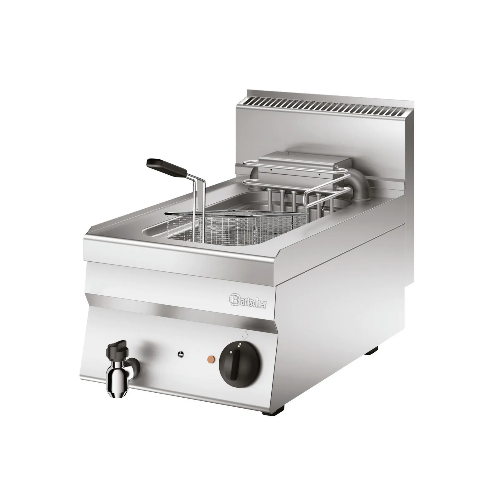 Bartscher 115204 Fritteuse 650 B400 10L Ansicht Komplett, Fritteuse, Fritteuse tiefer, Korb, Bedienung, Edelstahl