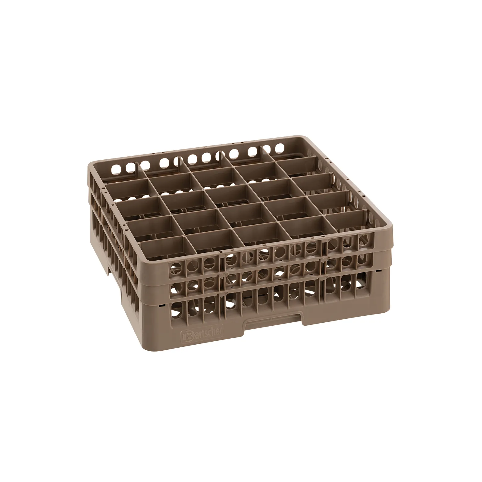 Bartscher 5328 Gläserkorb 25 Fächer, Kiste, Geschirrkorb, Kunststoff, braun, Gitterkorb