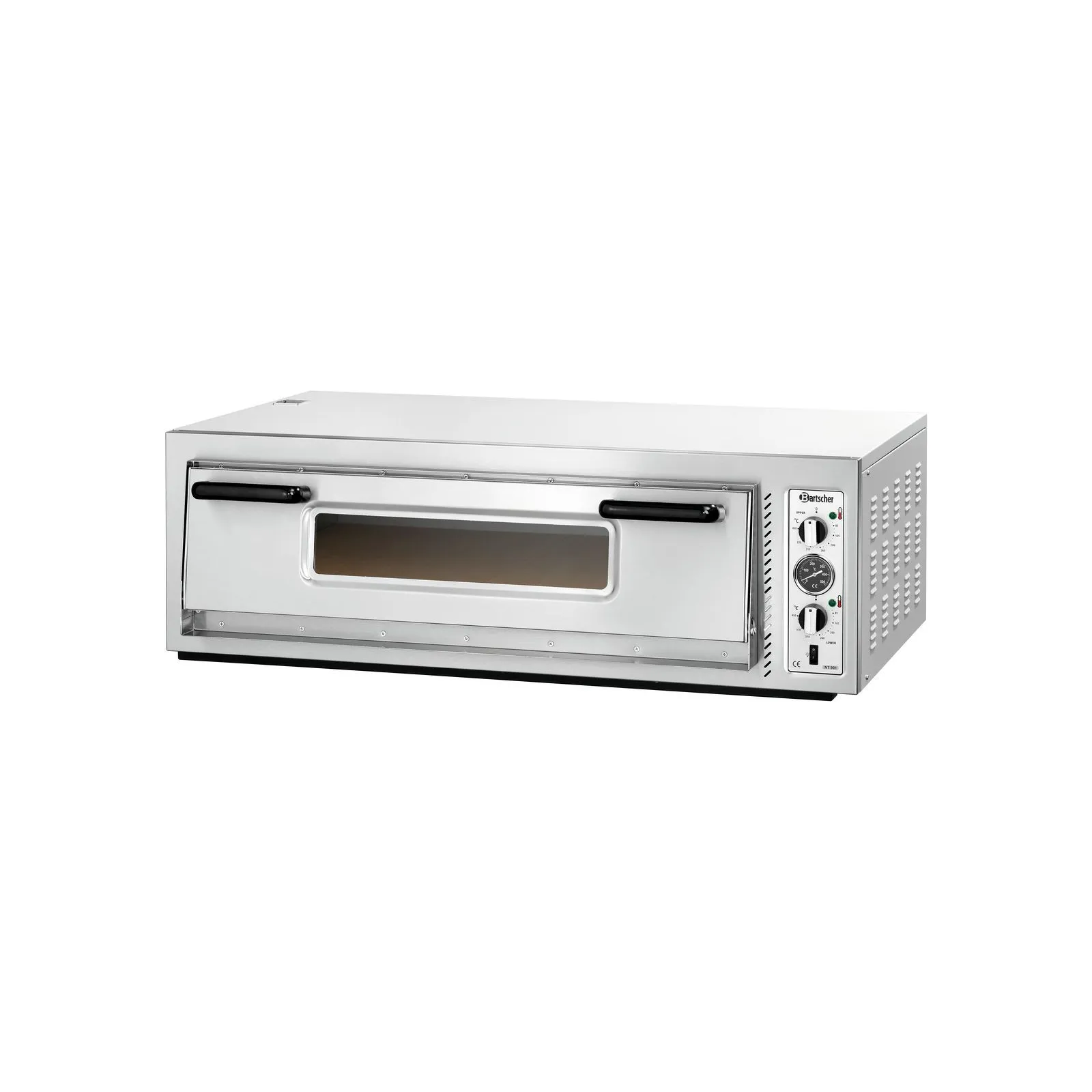 Bartscher 2002101 Pizzaofen NT 901 Ansicht Komplett, geschlossen, Backblech, Ofen, Metall, Gehäuse, Thermo-/Steuerungsknöpfe