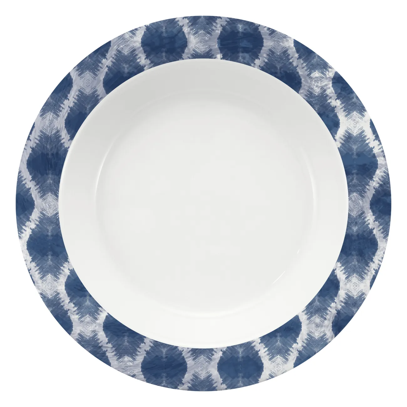 Bauscher Care Dimension Invita Spezialteller tief rund Fahne Calmera Dekor blue blau