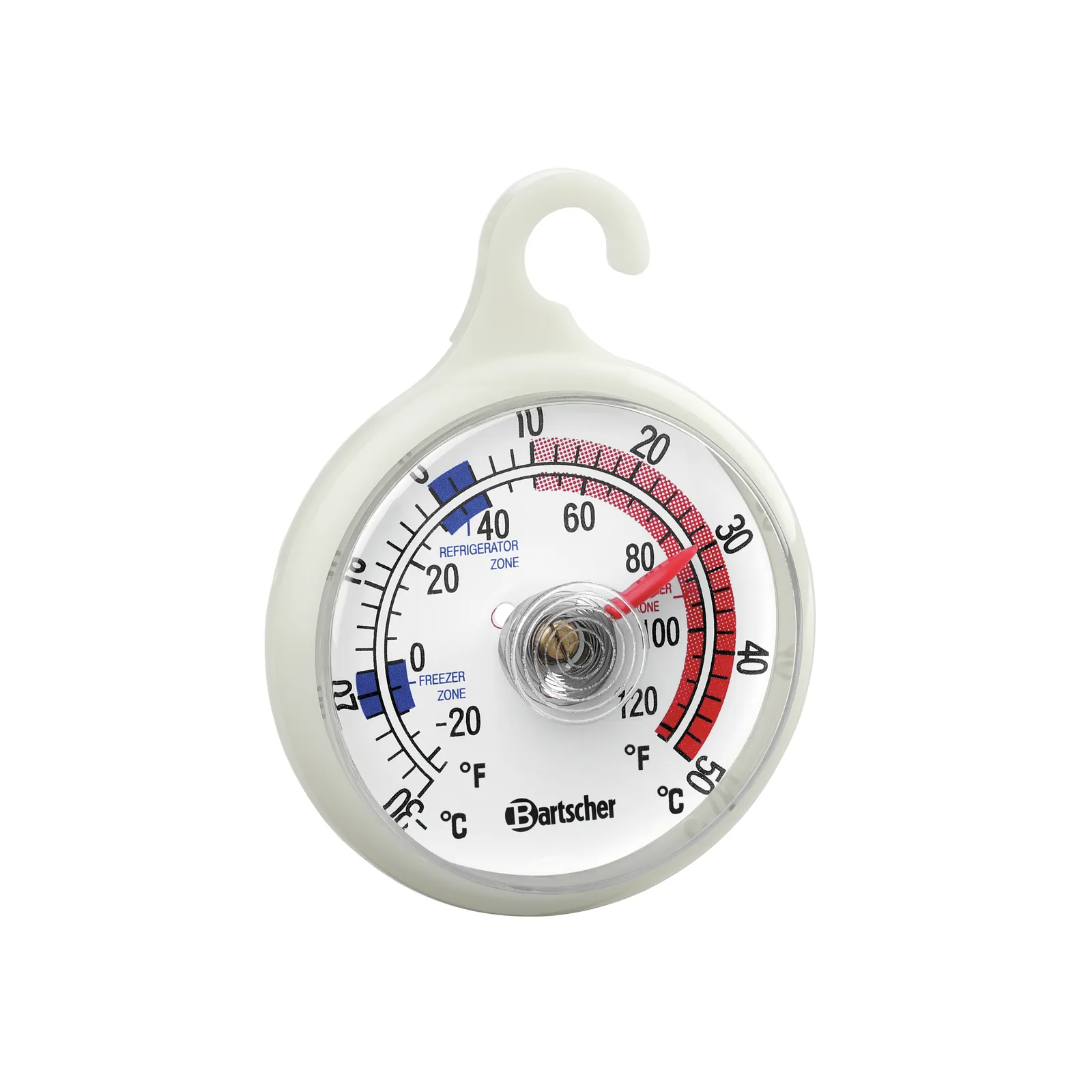 Bartscher 292049 Thermometer A500 Ansicht Komplett, thermometer, Kühlschrankthermometer, Messing-Dialthermometer, Wandthermometer, Bartscher