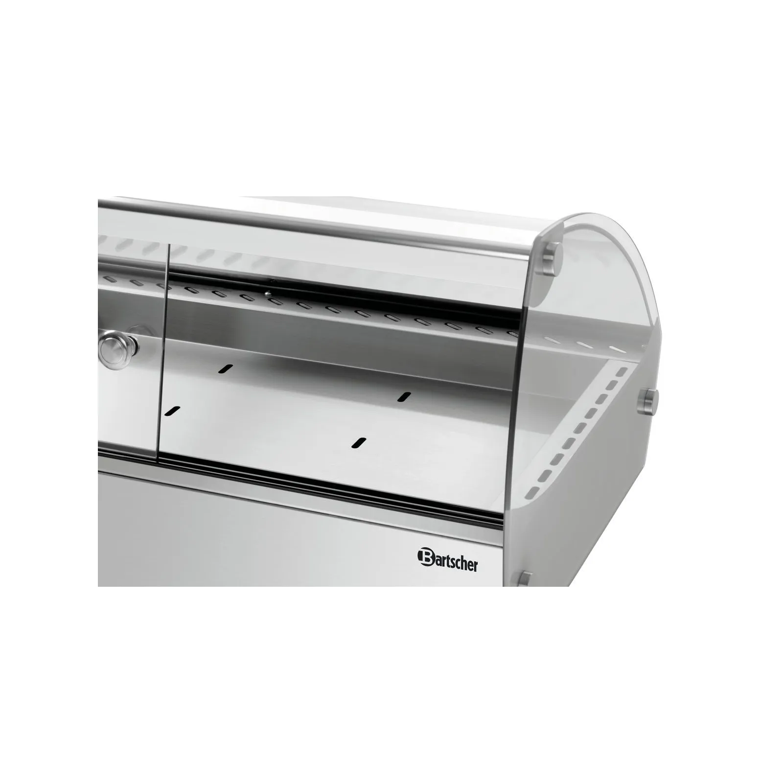 Bartscher 305059 Heiße Aufsatzvitrine R6 6 x 1/3 GN Nahansicht von hinten