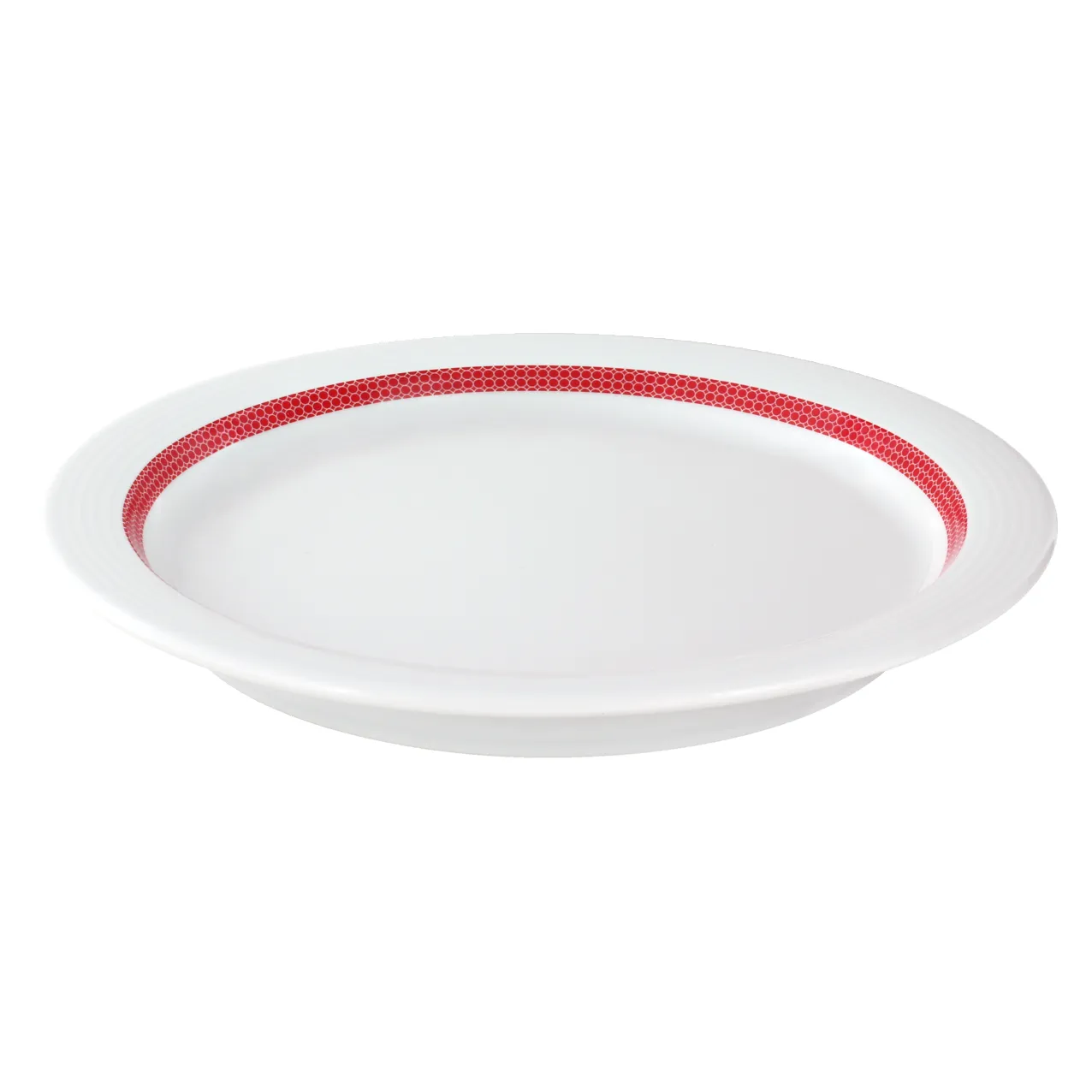 Bauscher Care Invita Dialog Spezialteller halbtief rund Fahne Draufsicht Kirschrot rot