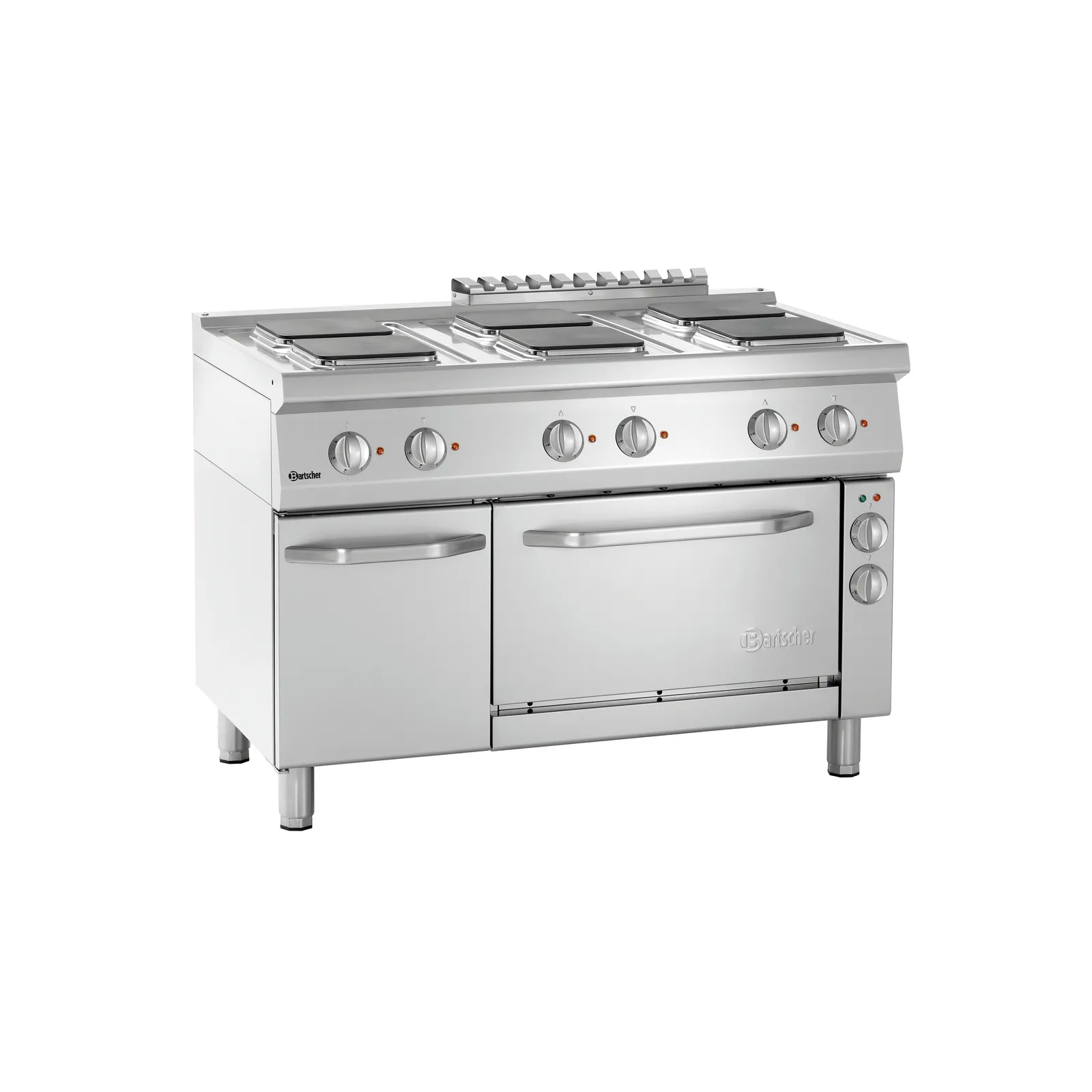 Bartscher 286347 Elektroherd 700 B1200 6PL EBO Ansicht Komplett, Gasherd, Herd, Backofen, Edelstahl, Kochfeld