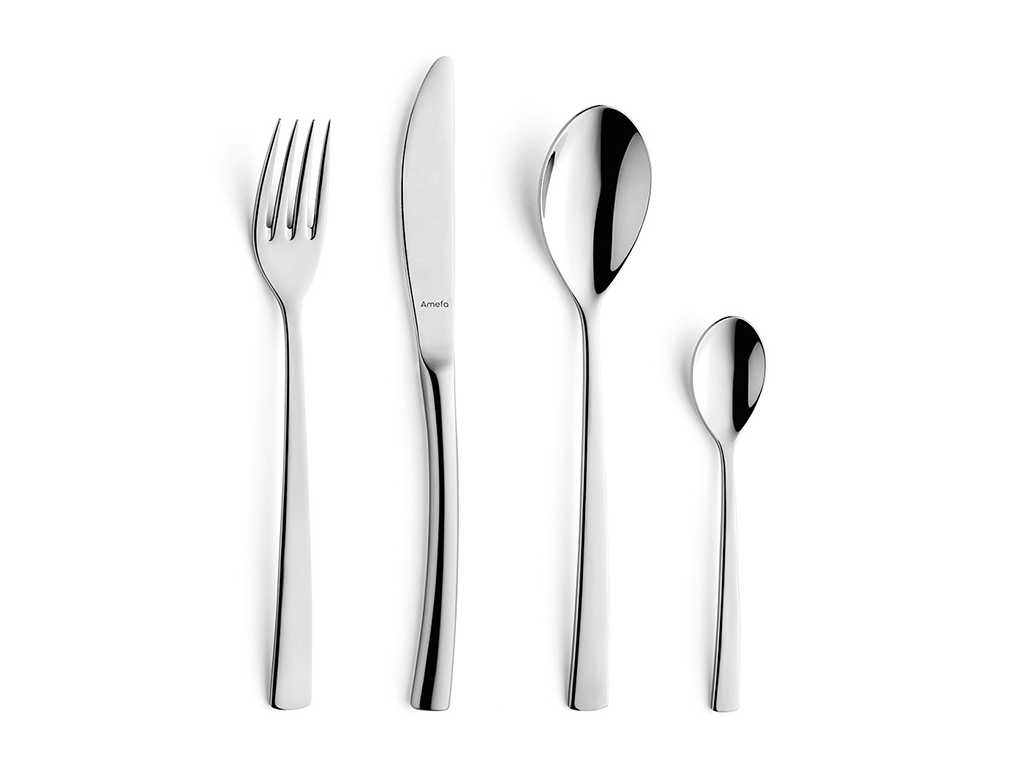 Amefa Serie Aurora, Ansicht Messer Gabel Löffel Kaffeelöffel