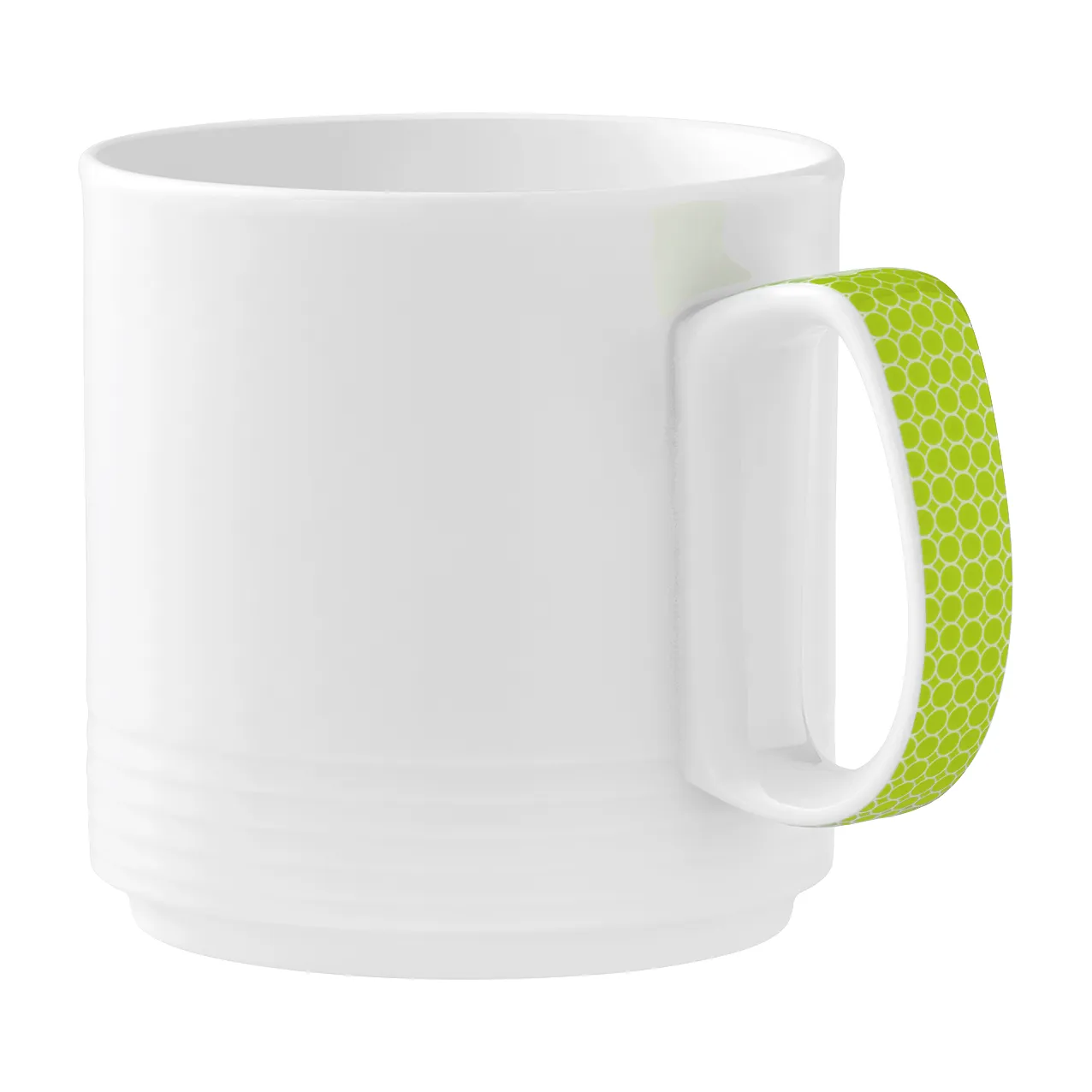 Kaffeetasse, Tasse, Porzellan, Weiß, Grüner Griff