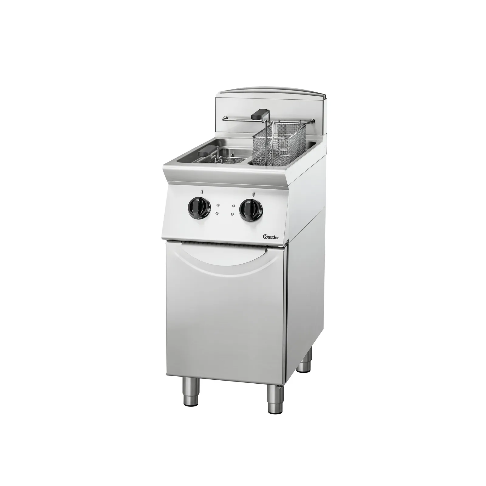 Bartscher 272335 Fritteuse 700 B400 2x8L Ansicht Komplett, Fritteuse, Gastronomie-Fritteuse, Stahl, Friteuse-Korb, Kochgerät