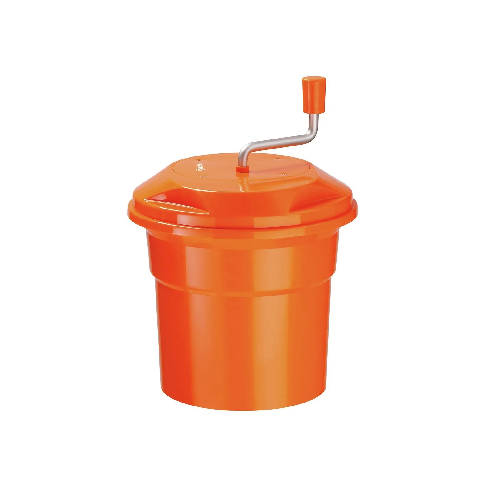 Bartscher 120710 Salatschleuder K1-12L Ansicht Komplett, Kanister, Satzbehälter, Pumpenkanister, orange, Handpumpe