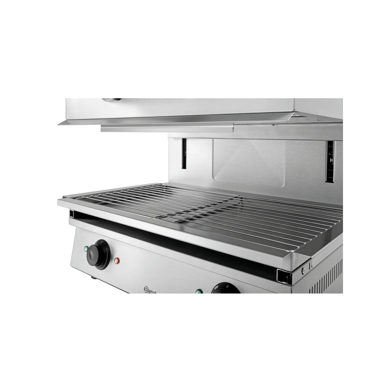 Bartscher 151512 Lift-Salamander 600-2Z Nahansicht innen, Grill, Grillplatte, Gasgrill, Edelstahl, Grillfläche