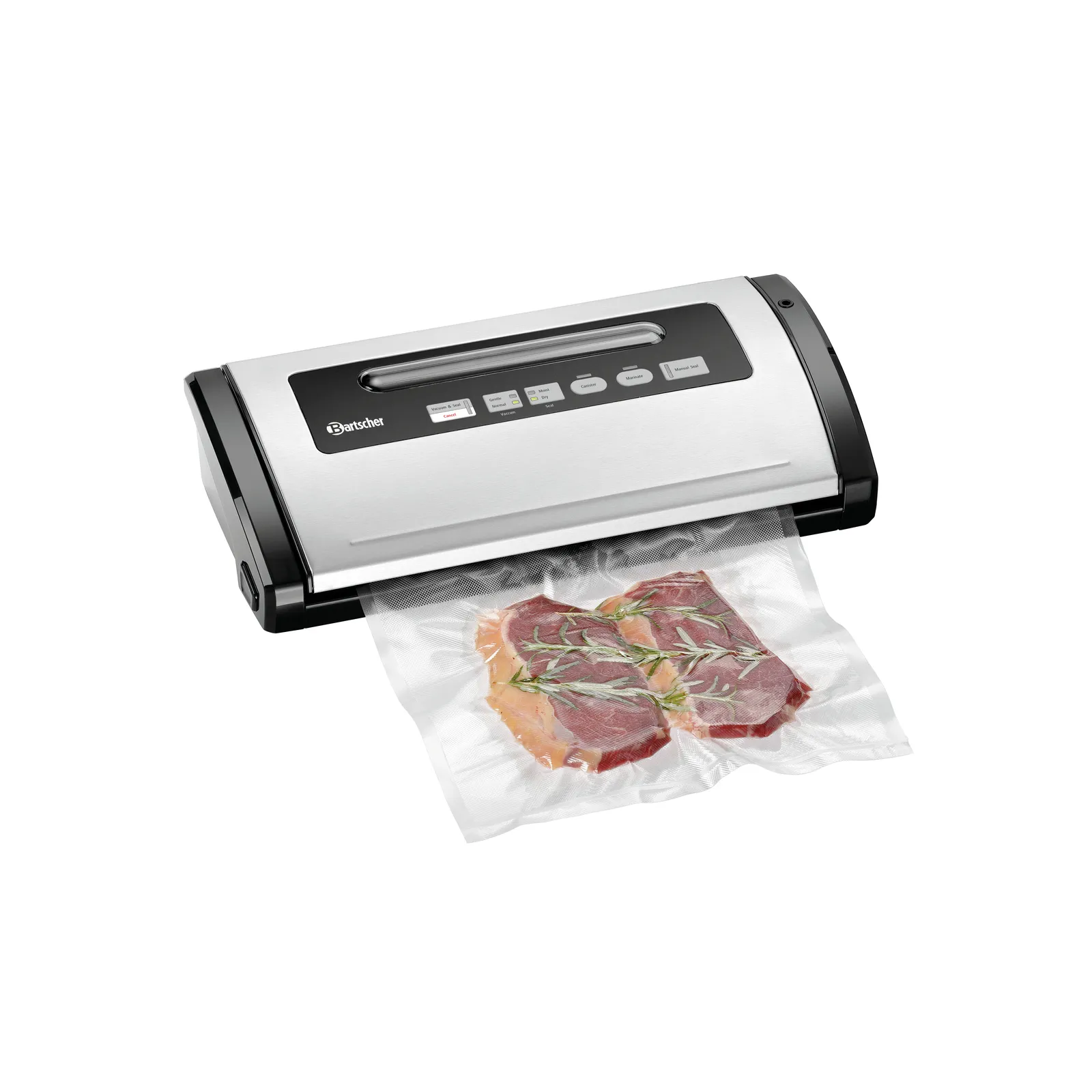 Bartscher 300748 Vakuumiergerät 305/15L Ansicht Komplett in Benutzung, Steak