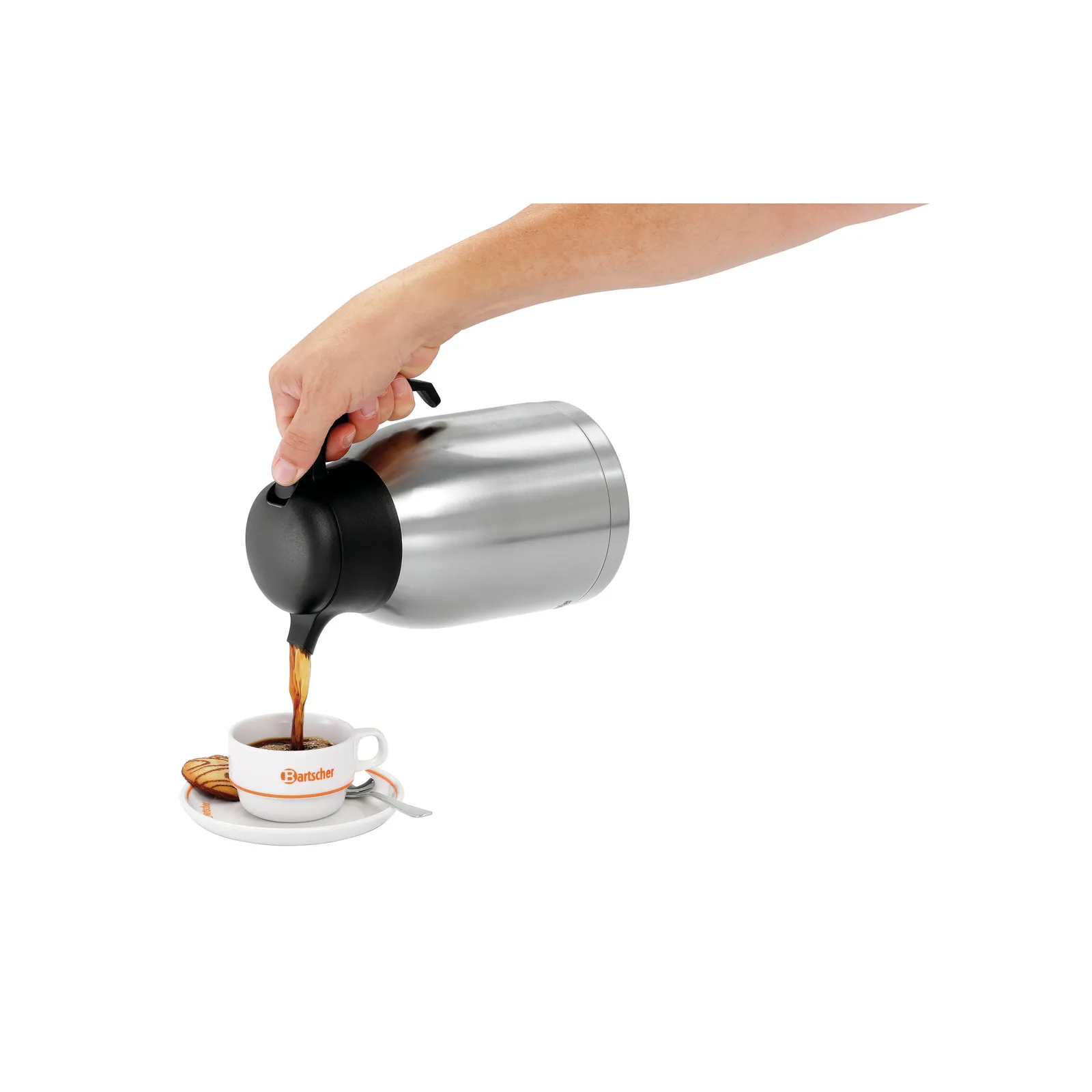 Bartscher 190116 Isolierkanne 2L-ST Ansicht in Benutzung, Kaffeemaker, Kaffee-Kanne, Kaffeeausgießer, Thermos/Isolierkanne, Espresso/Filterkännchen