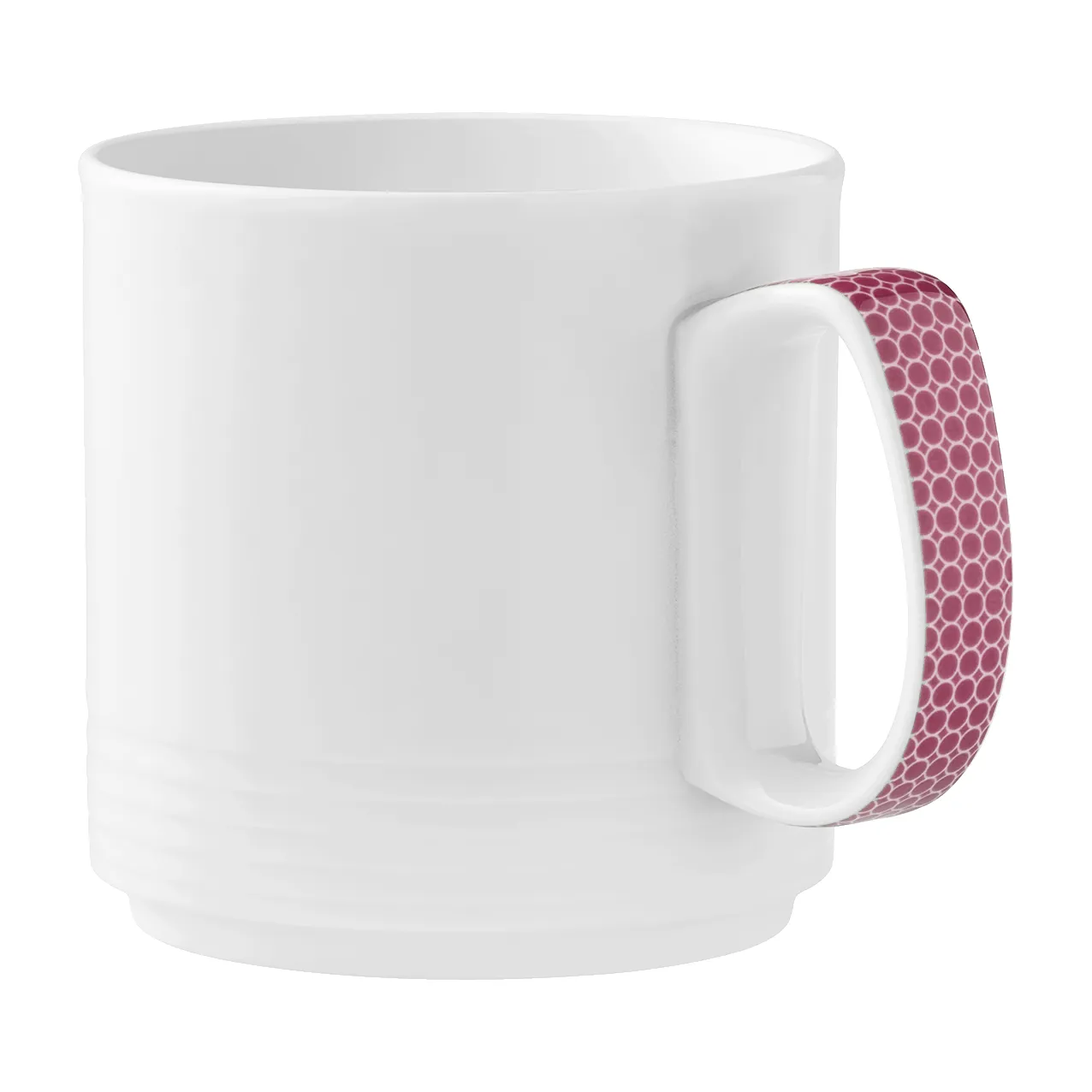 Tasse, Kaffeetasse, Weiß, Hochglanz, Griffrot pattern