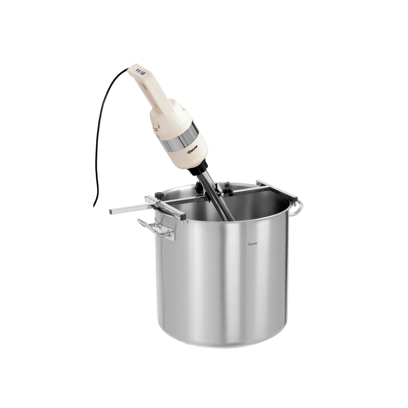 Bartscher 130140 Stabmixer-Halterung 600 Ansicht Komplett, links geneigt, Mixer, Standmixer, Edelstahl, Schüssel, Rühraufsatz