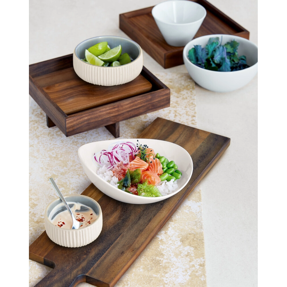 Bauscher  Purity  Tisch  Holzplatten  Präsentation des Essens