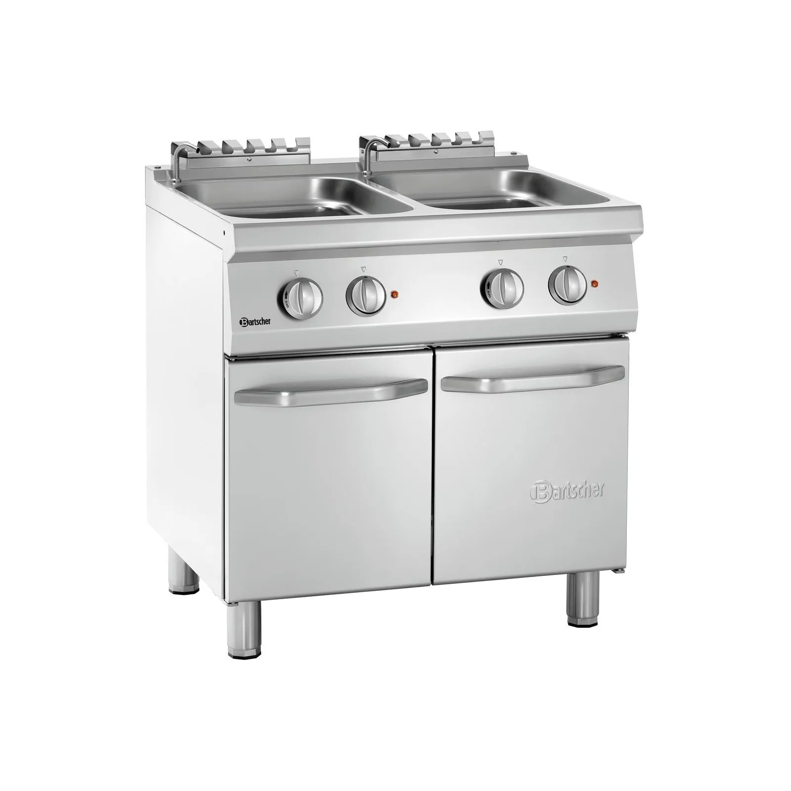 Bartscher 286310 Nudelkocher 700 B800 2x24L Ansicht Komplett, Gasgrill, Edelstahl, Herd mit Ofen?, 2 Brenner, industrieller Grill