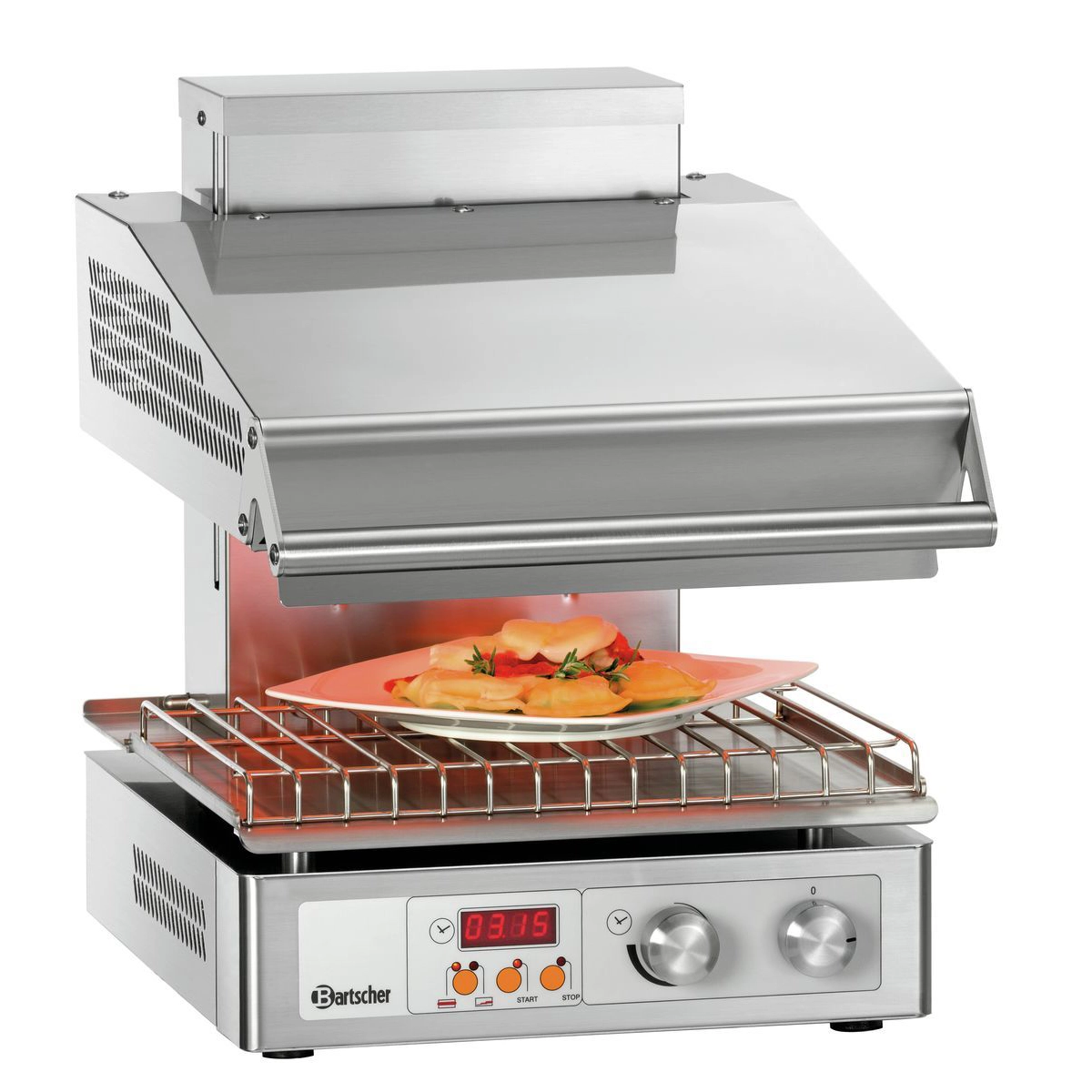 Bartscher 101552 Salamander mit einem Teller