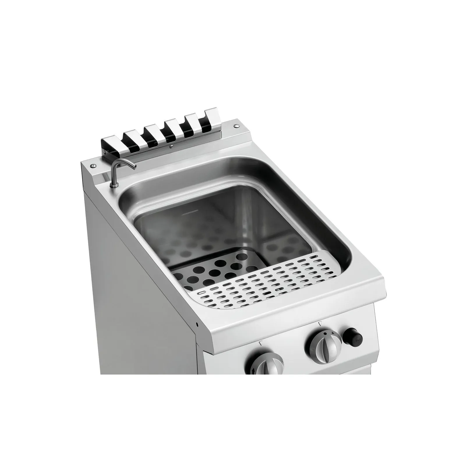 Bartscher 2853051 Nudelkocher Gas 700 B400 24L Ansicht Kochbecken, Gastronomie, Fritteuse, Edelstahl, Kochfeld, Ablage/Rost