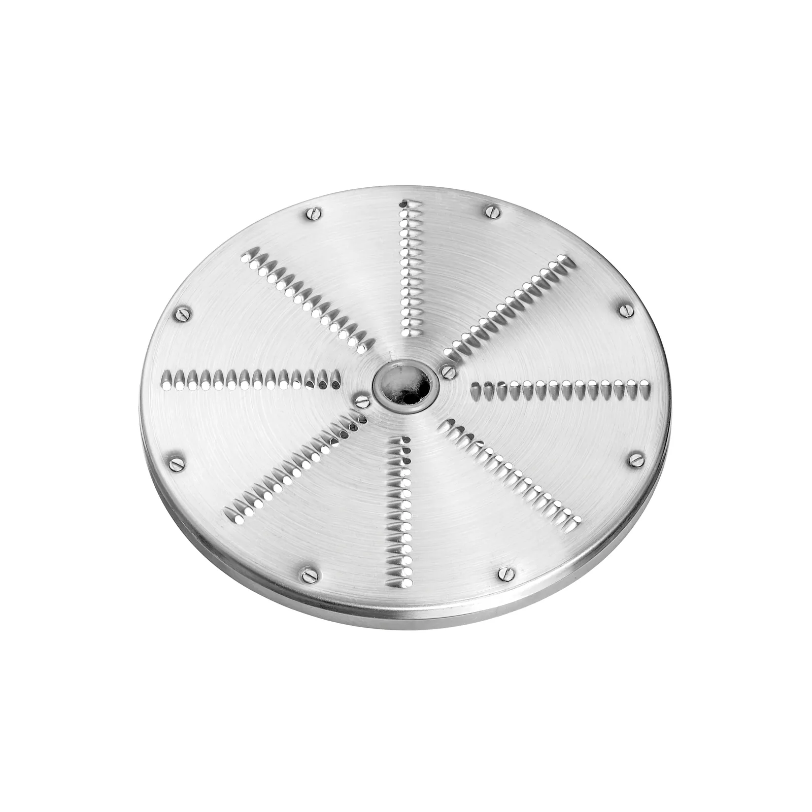 Bartscher 120325 Gemüseschneider GMS550 Ansicht Schneidscheibe Z3a, Metallrundplatte, Bohrplatte, Perforierte Scheibe, Edelstahl, Schraubenlöcher