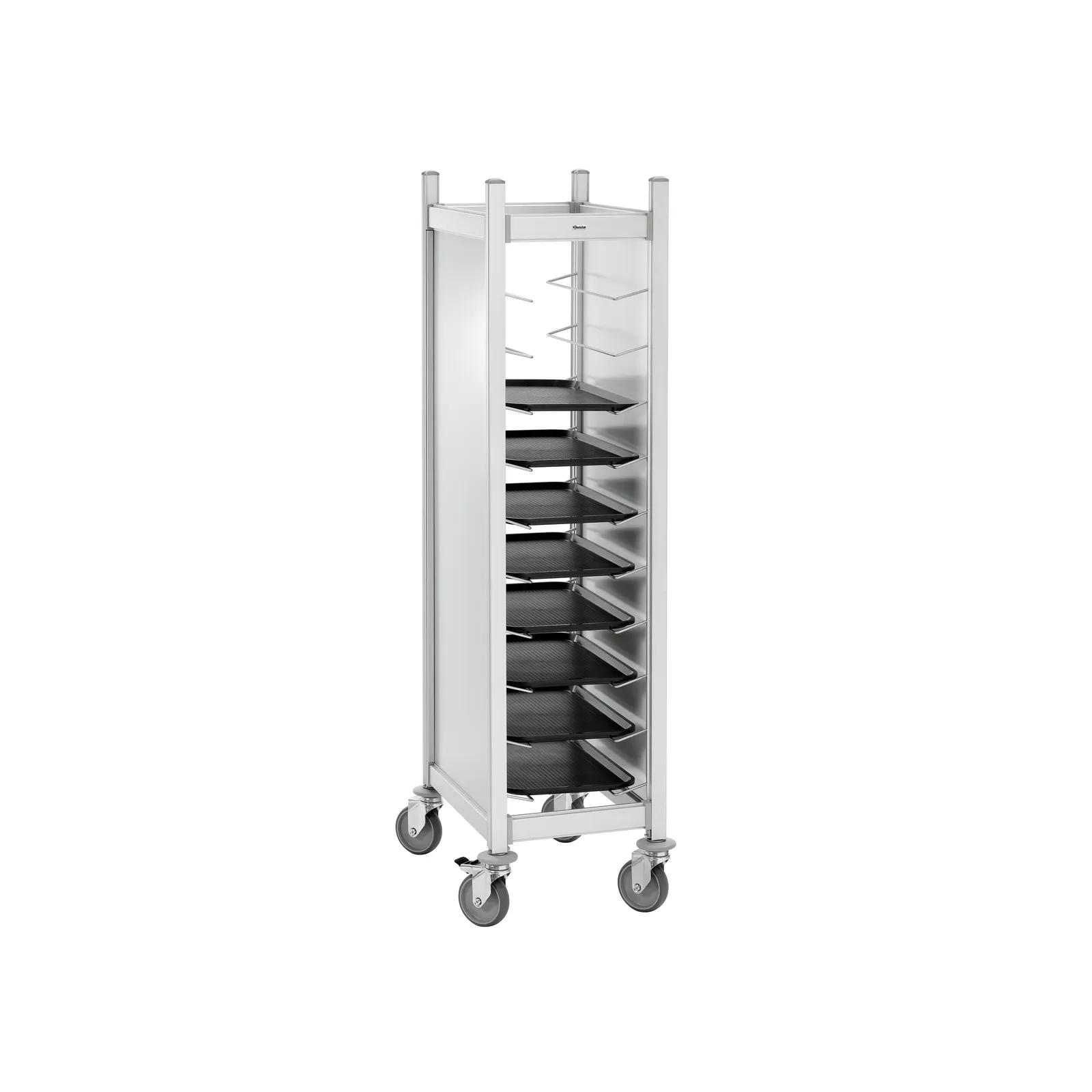 Bartscher 300149 Tablettwagen AT1000-GN Ansicht Komplett, mit Tablettes, trolley, Backrack?, storage cart, stahlrahmen, rollen