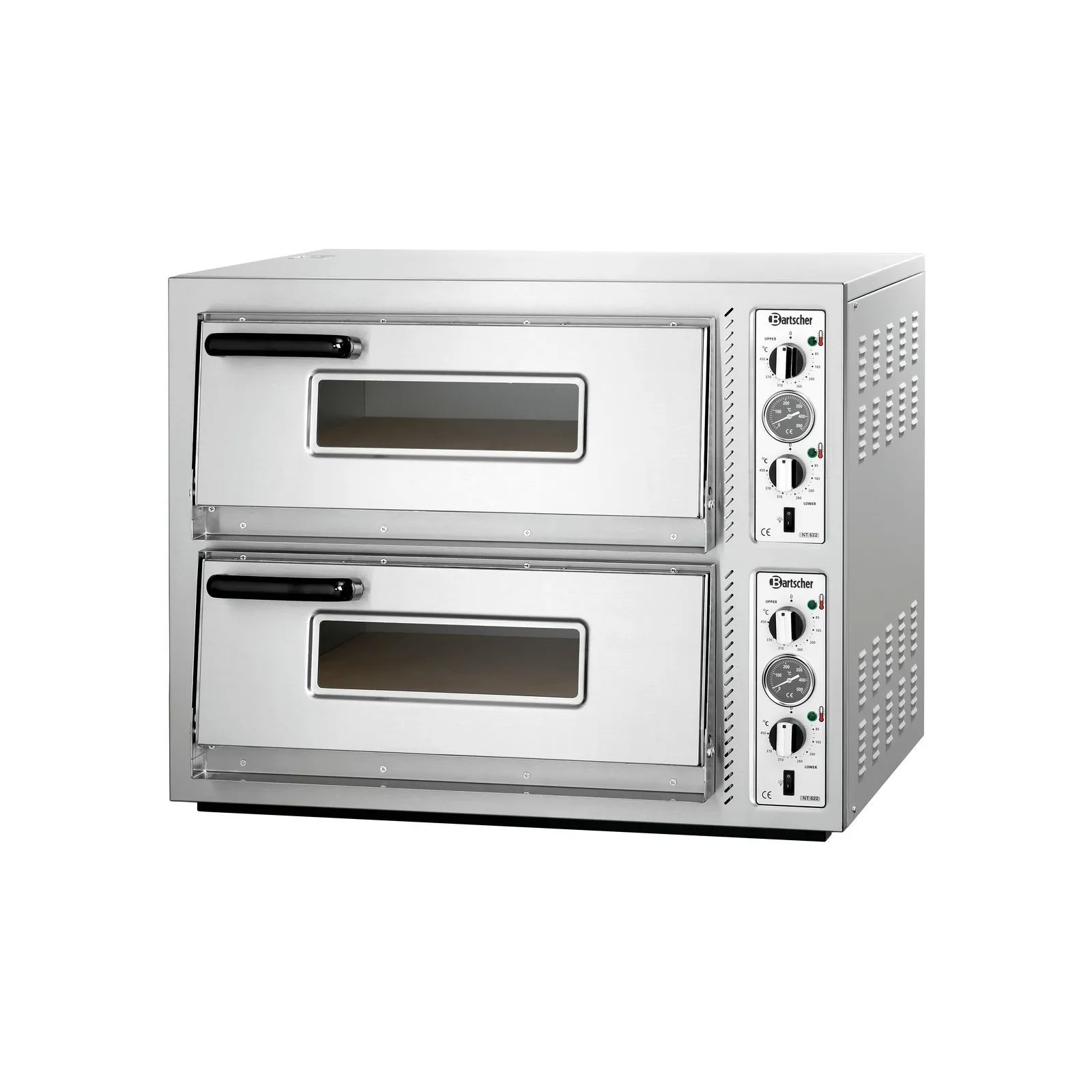Bartscher 2002095 Pizzaofen NT 622 Ansicht Komplett, geschlossen, Backofen, Doppelbackofen, Stahl, Edelstahl, Kuchenofen