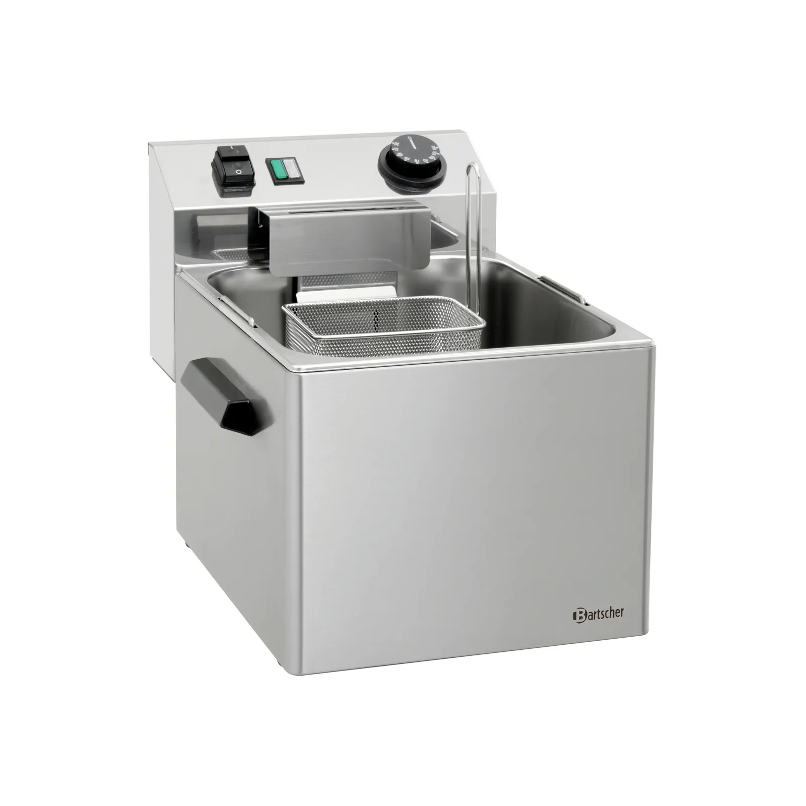 Bartscher 132260 Nudelkocher 1 Korb 7L TG Ansicht Komplett, mit kleinem Korb, Fritteuse, Fettbad, Stromschlitz, Korb frittieren, Edelstahl
