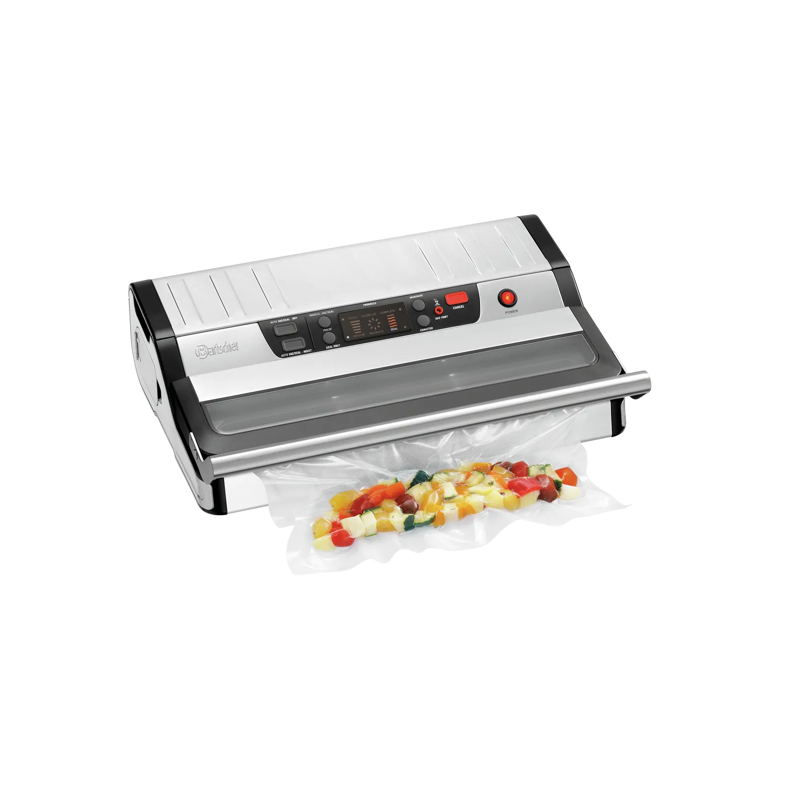 Bartscher 300746 Vakuumiergerät 420/20L Ansicht Komplett, in Benutzung, Gemüse