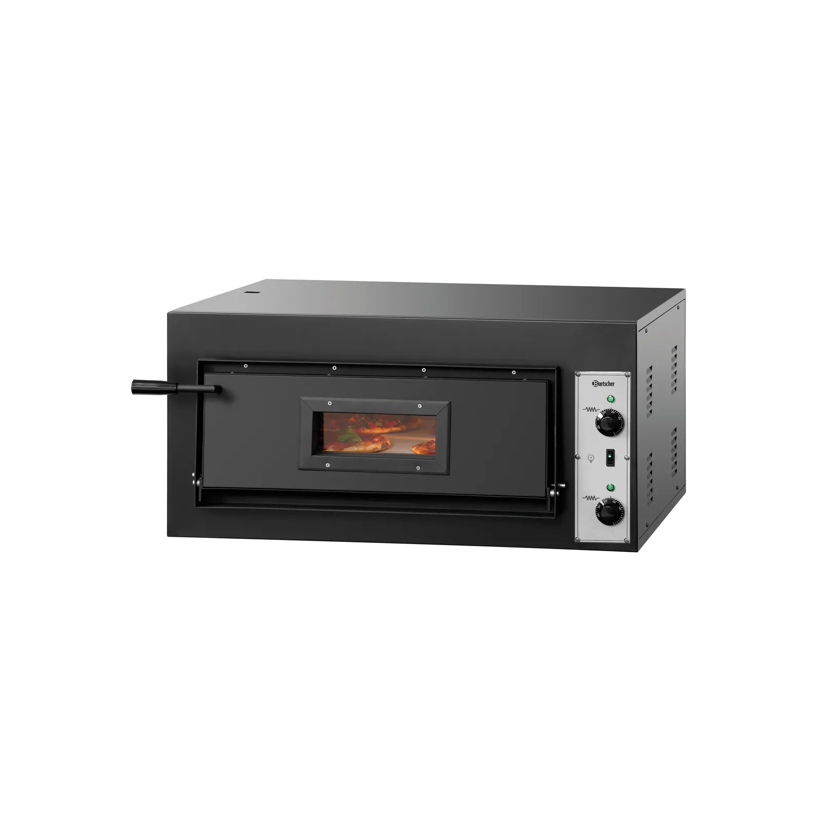 Bartscher 2002010 Pizzaofen CT 100 Ansicht Komplett, geschlossen, mit Pizza, Backofen, Kaminofen, Pizzaofen, Edelstahl, Holzbackofen